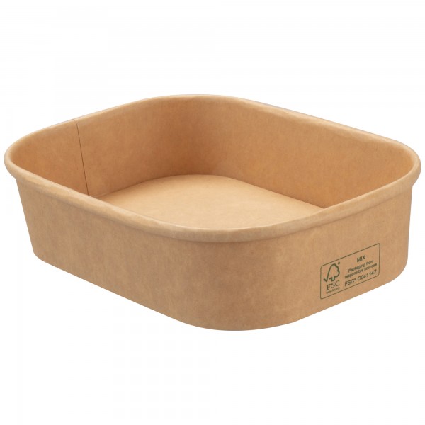 300 pz Contenitori rettangolari in cartoncino 17x12x4 cm - 500ml