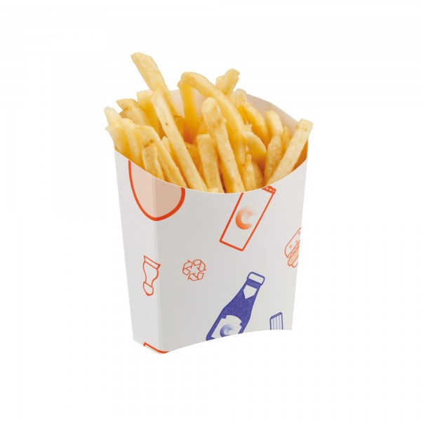 1000 pz Contenitore in cartoncino portapatatine 8,5x4,4x9,2 cm