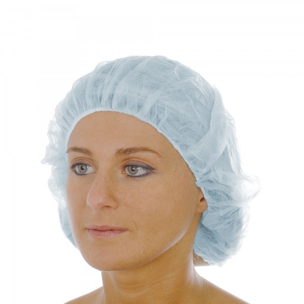 100 pz Cuffia monouso in tnt BOUFFANT CAP, L, blu