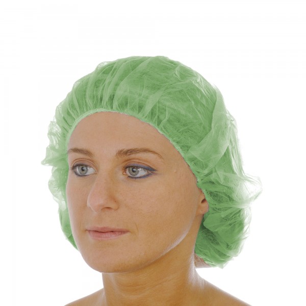 100 pz Cuffia monouso in tnt BOUFFANT CAP, L, verde