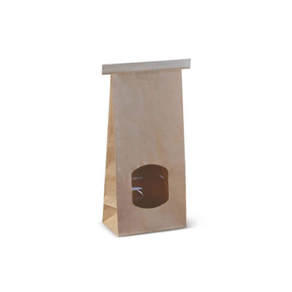 400 pz Sacchetti richiudibili in carta laminati PP 24,6x11,5x7,2 cm - KRAFT