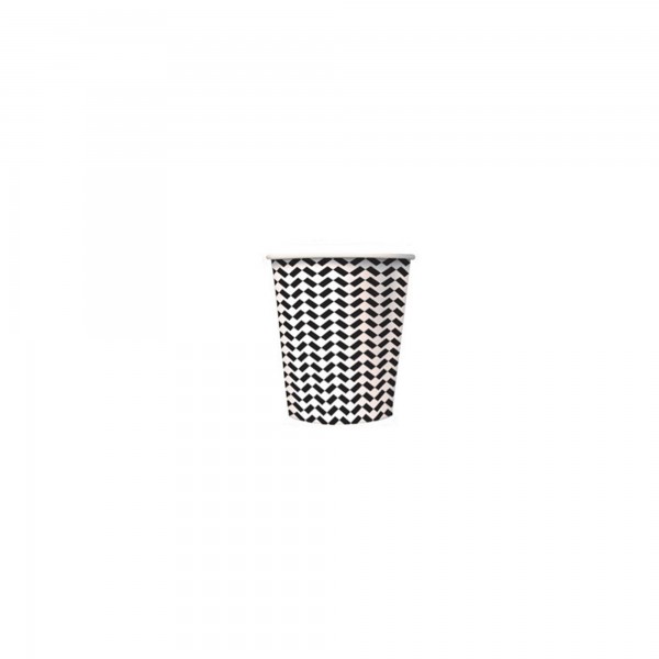 50 pz bicchieri in cartoncino black & white