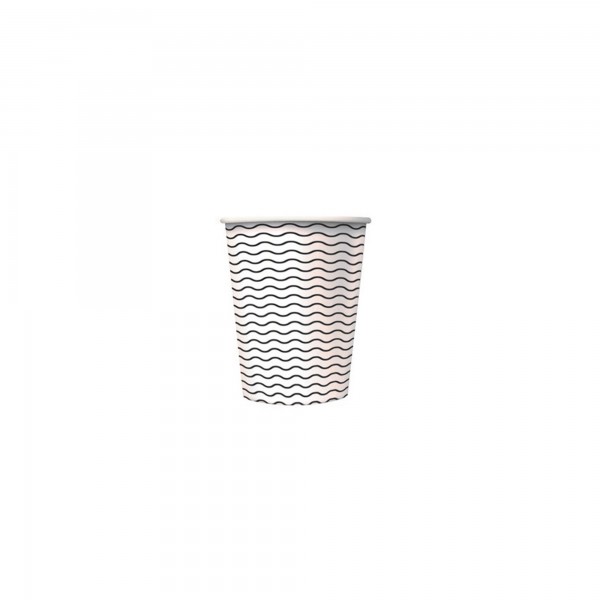 50 pz bicchieri in cartoncino black & white