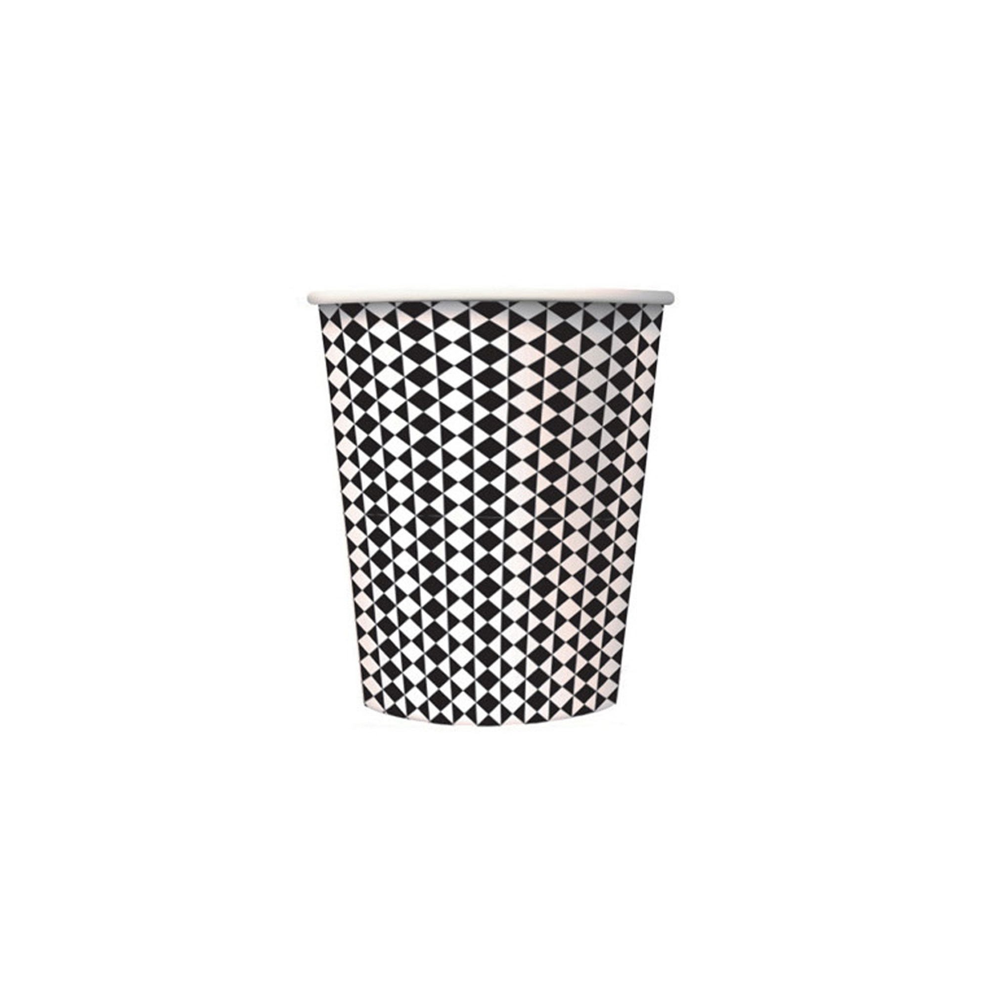 50 pz bicchieri in cartoncino black & white