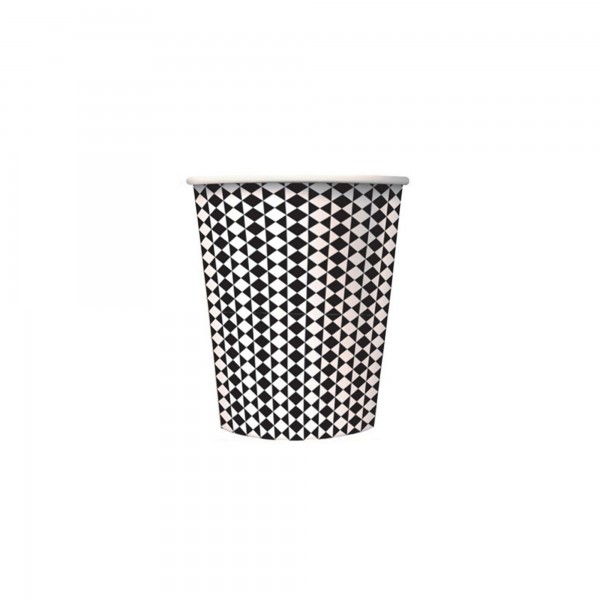 50 pz bicchieri in cartoncino black & white
