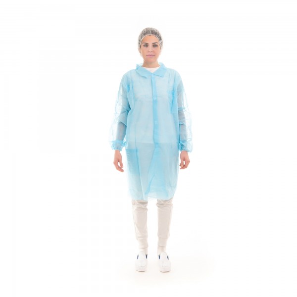 1 pz Camici monouso in TNT 25 gr/mq, XL, azzurro, velcro