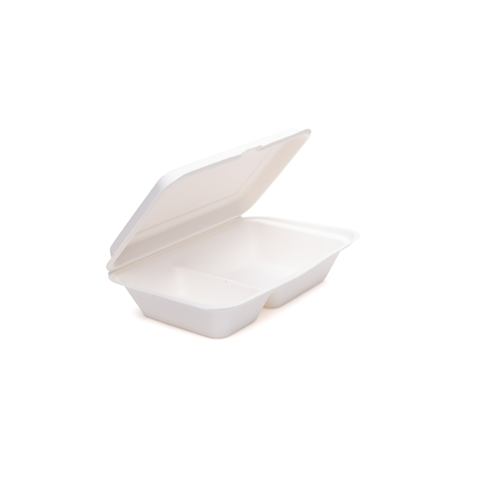 50 pz Contenitori in polpa di cellulosa 14x22x4,5 cm - 2 SCOMPARTI