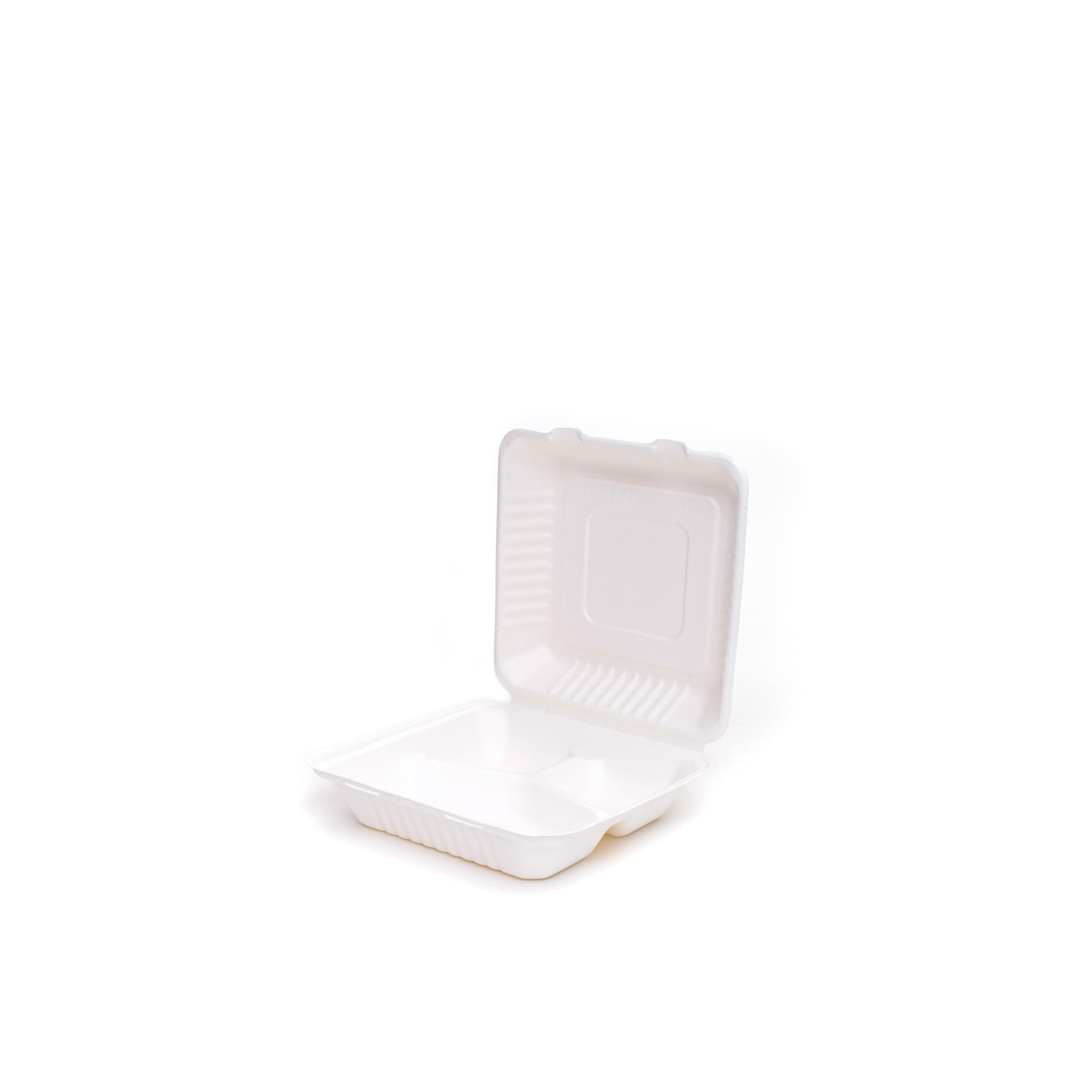 25 pz Contenitori in polpa di cellulosa 21x23x4 cm - 2 SCOMPARTI