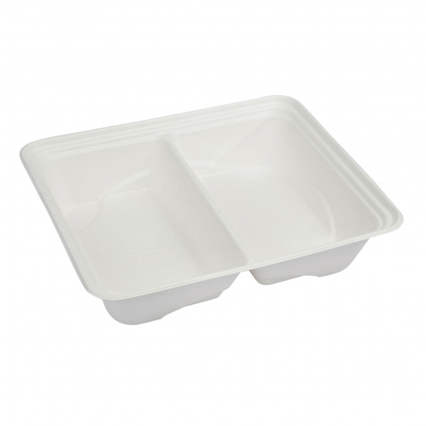 25 pz Contenitori in polpa di cellulosa 25x33x7,5 cm - 2 SCOMPARTI