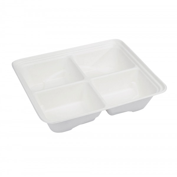 25 pz Contenitori in polpa di cellulosa 25x33x7,5 cm - 4 SCOMPARTI