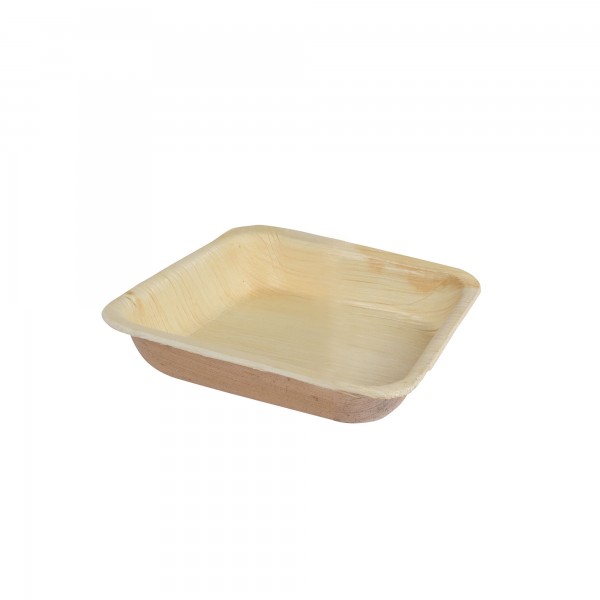 25 pz Vaschette in foglia di palma 14x14 cm