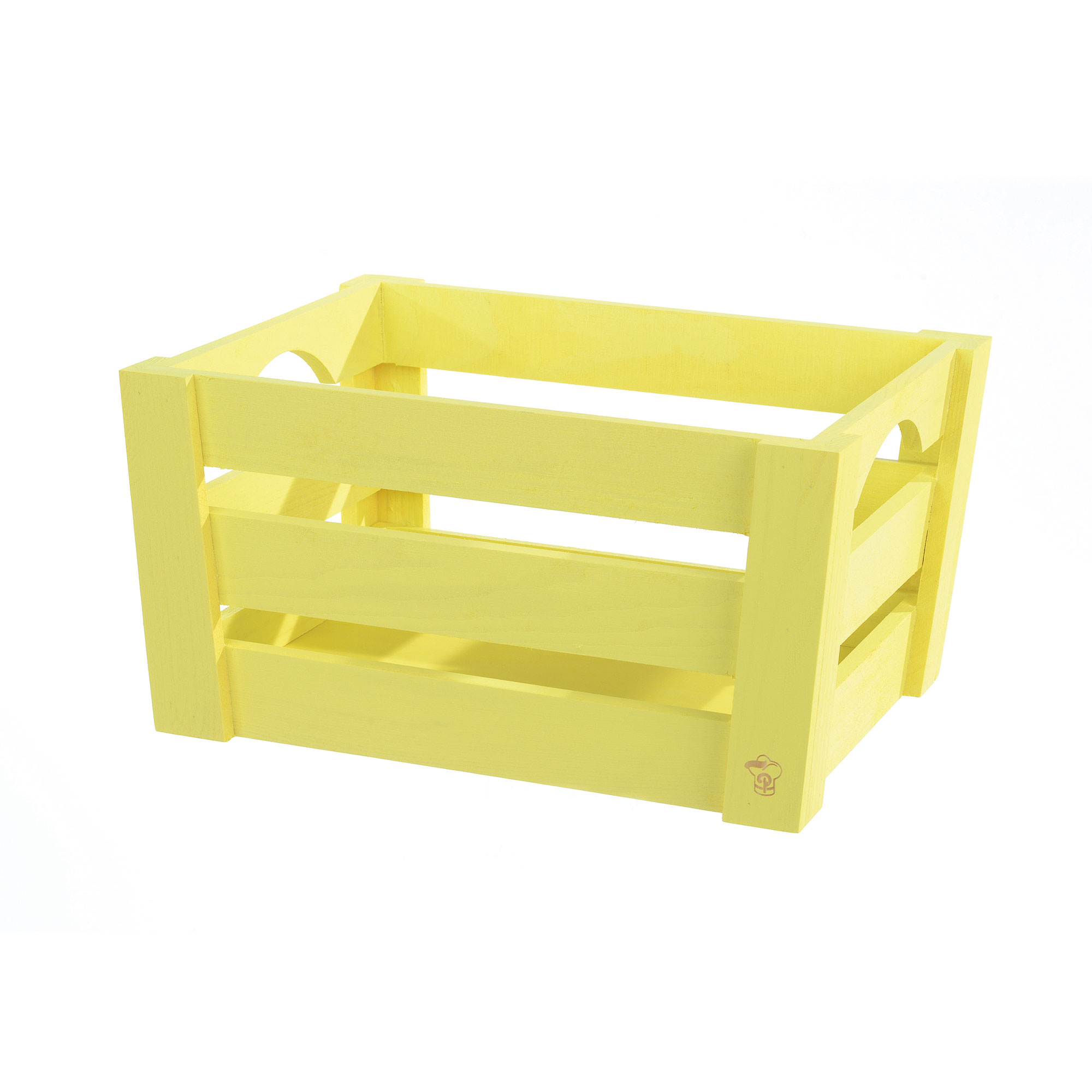 1 pz Minicassetta in legno svasata 26x20x14 cm GIALLA
