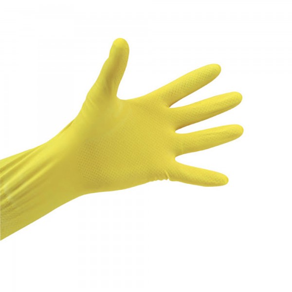 12 pz Guanti riutilizzabili "WORL & CARE" taglia M, giallo