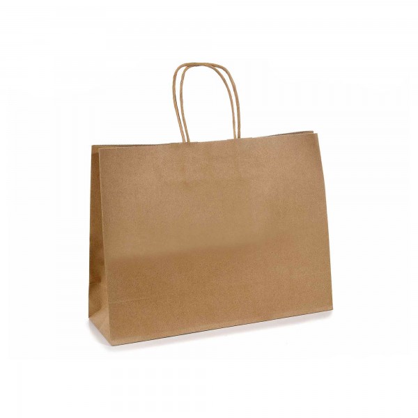 200 pz Shoppers in carta con maniglia tonda 30x18x18 cm