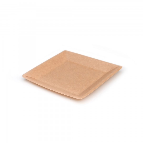 50 pz Piatti in cartoncino avana liscio 23x23 cm
