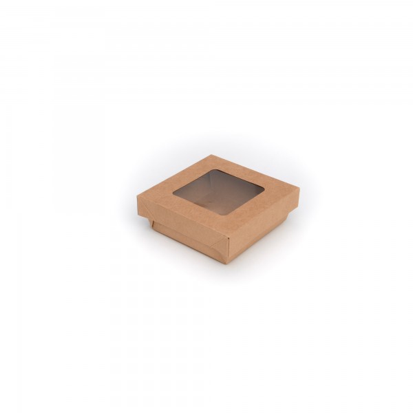 25 pz Contenitori in cartoncino con finestra 11,5x11,5x4 cm