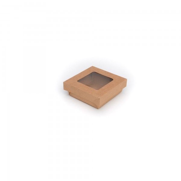 25 pz Contenitori in cartoncino con finestra 13x13x4 cm