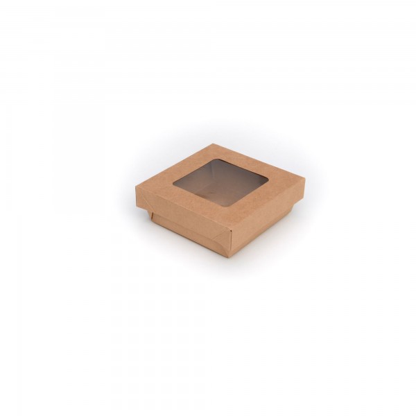 25 pz Contenitori in cartoncino con finestra 21,5x13,5x4 cm